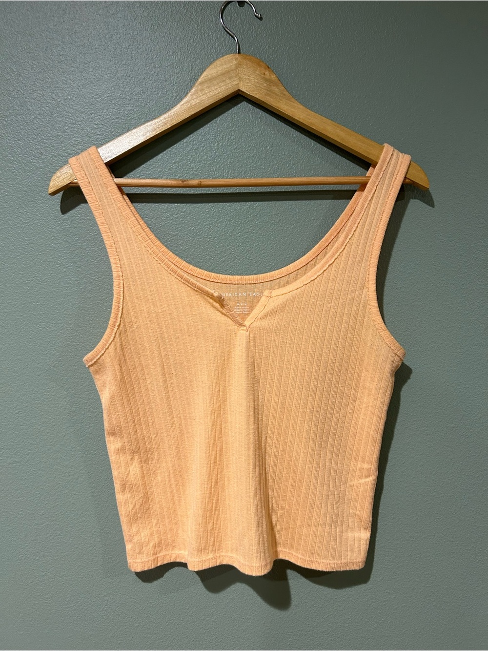 American Eagle Outfitters Peach Ribbed Tank Top